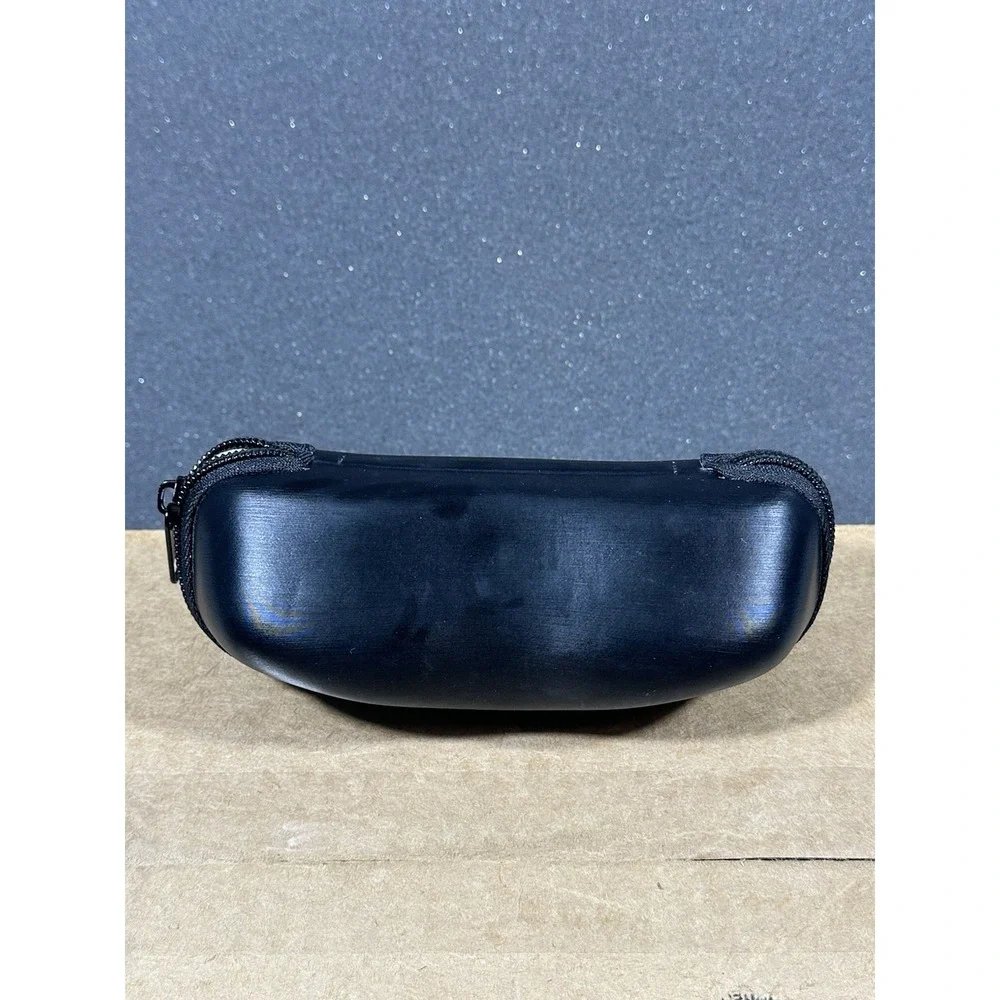 Vogue Semi-Hard Zipper Eyeglass/Sunglass Case Medium-Large Size BLACK Clamshell